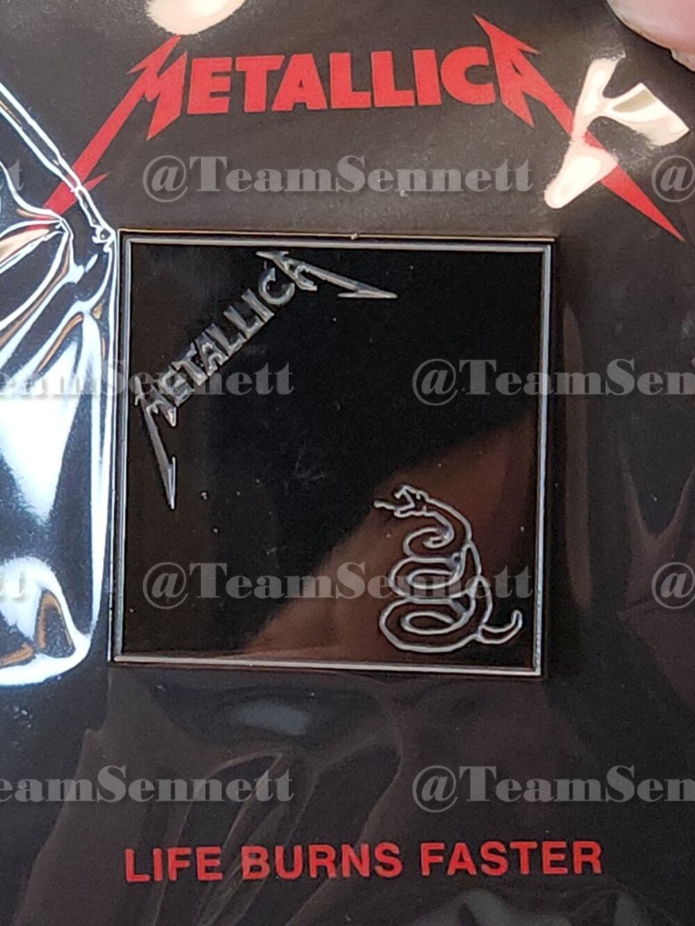 Metallica Black Album Enamel Pin / Life Burns Faster / Sphere Las Vegas 2026/27